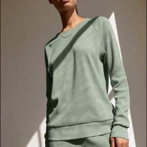 Aritzia TNA brand Andrews style thermal in taupe